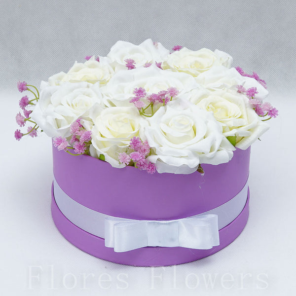 Flower box bielo-ružový 24x14cm