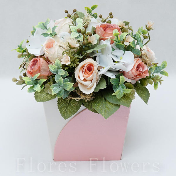 Flower box  marhuľovo-krémový, 26x25 cm