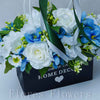 Flower box bielo-modrý, 35x35cm