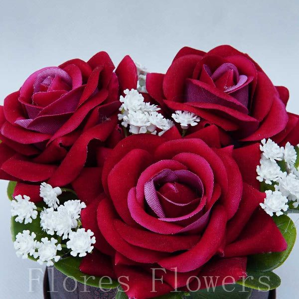 Flower box s ružami, 14x14cm