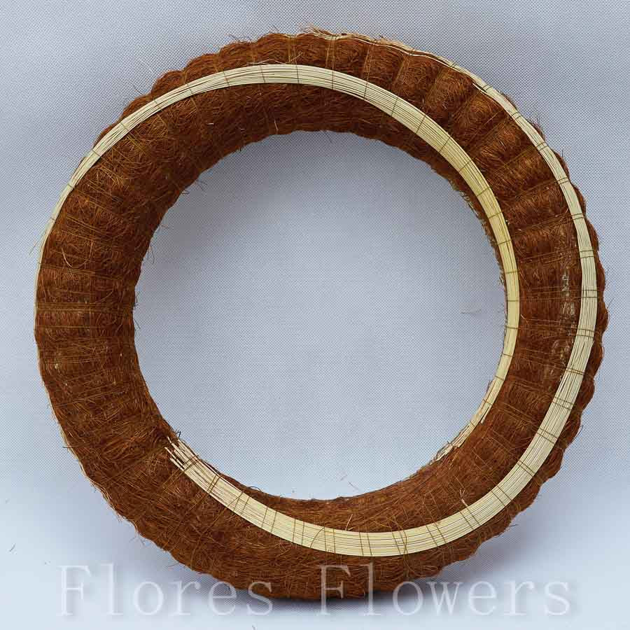 Veniec slamený + sisal, 39cm, hnedý