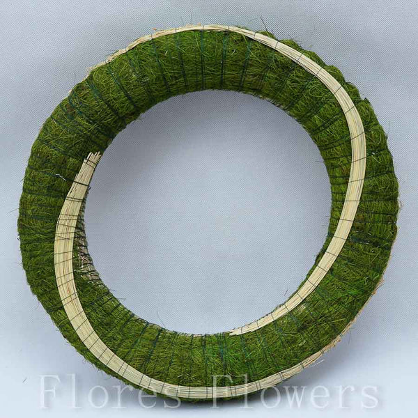 Veniec slamený + sisal, 39cm, zelený