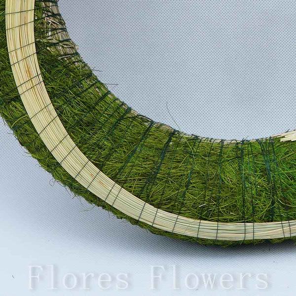 Veniec slamený + sisal, 39cm, zelený