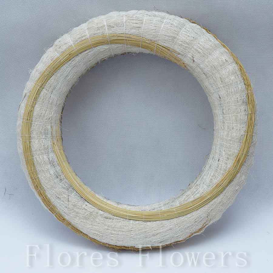 Veniec slamený + sisal, 39cm, krémový
