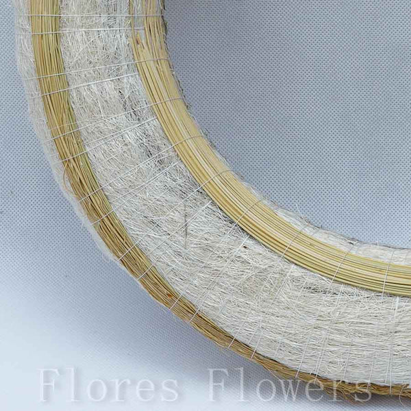 Veniec slamený + sisal, 39cm, krémový