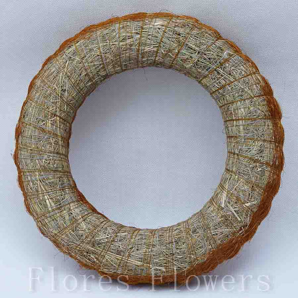 Veniec slamený + sisal, 33cm, hnedý