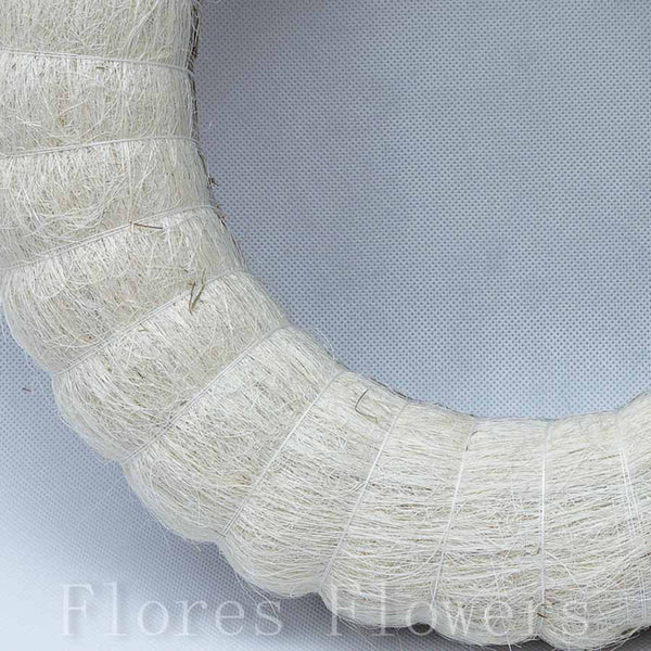 Veniec slamený + sisal, 33cm, krémový