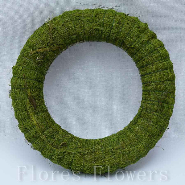 Veniec slamený + sisal, 33cm, zelený