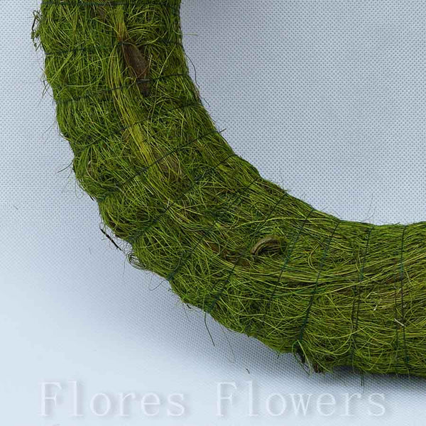 Veniec slamený + sisal, 33cm, zelený