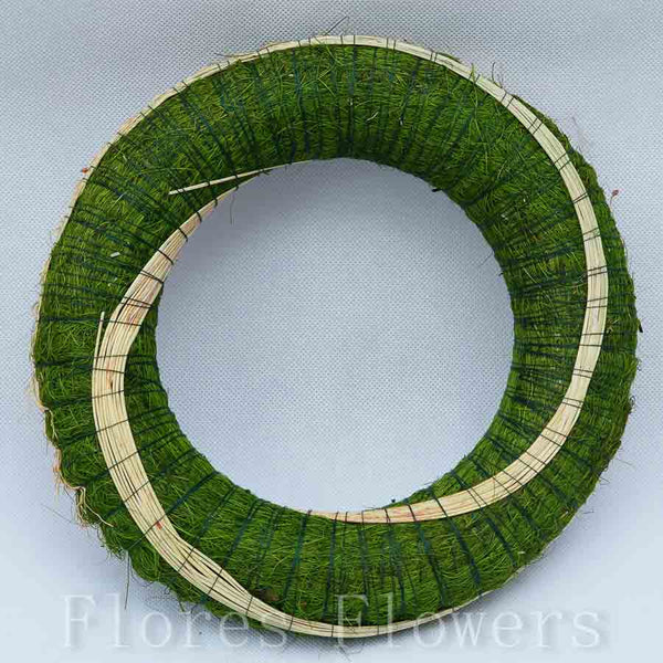 Veniec slamený + sisal, 25cm, zelený