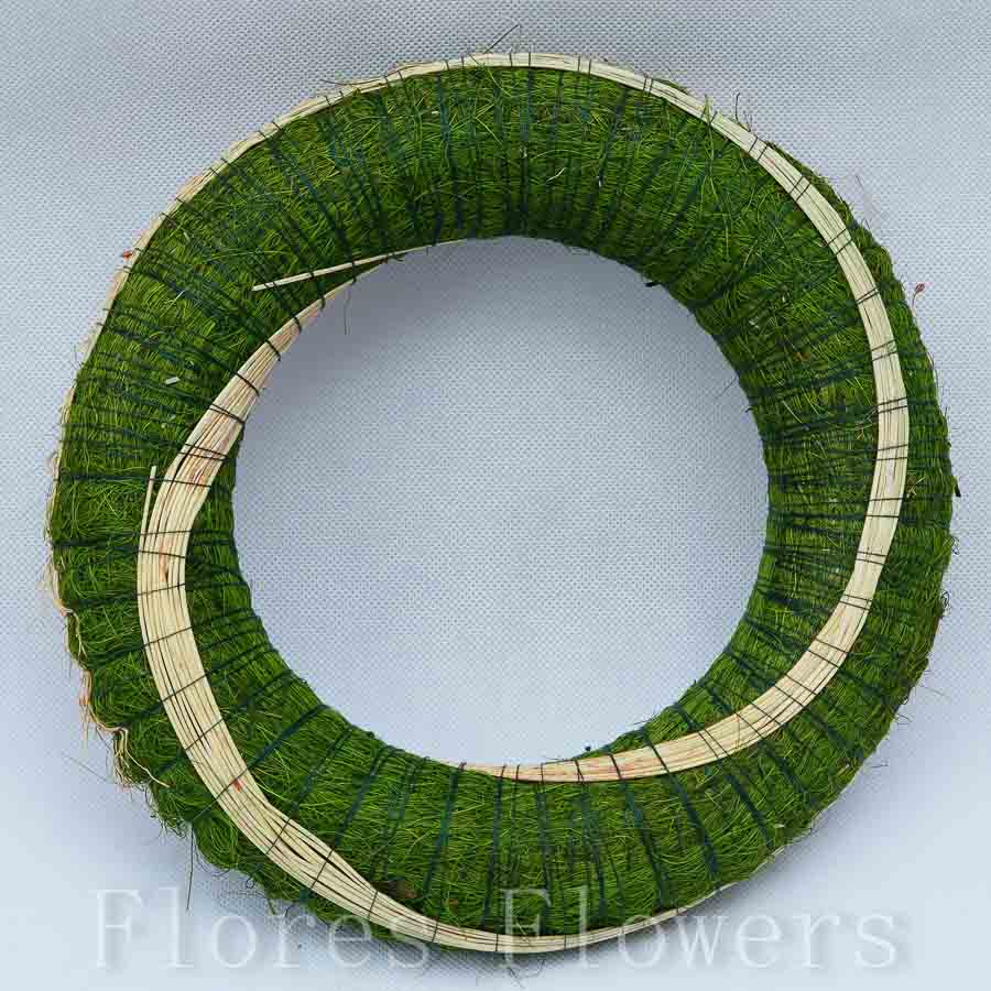 Veniec slamený + sisal, 25cm, zelený