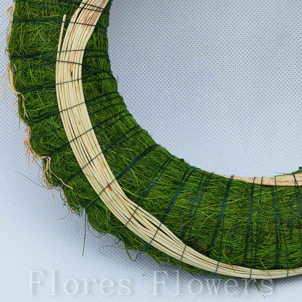 Veniec slamený + sisal, 25cm, zelený