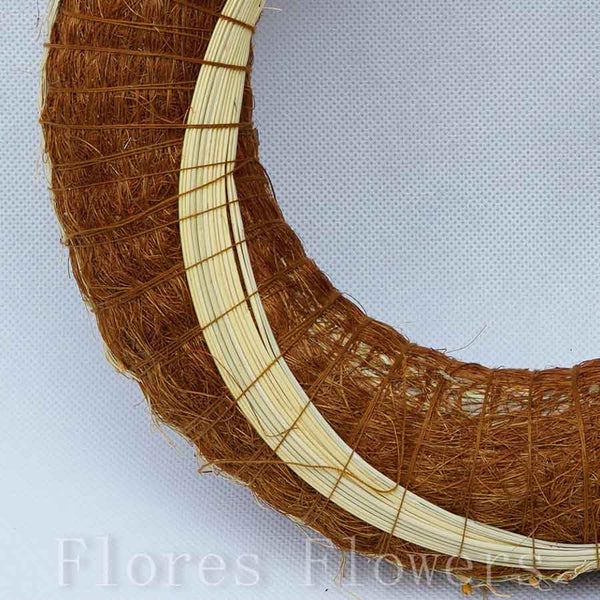 Veniec slamený + sisal, 25cm, hnedý