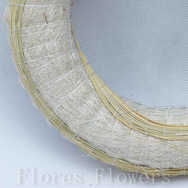 Veniec slamený + sisal, 25cm, krémový