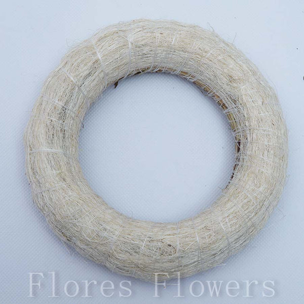 Veniec slamený + sisal, 15cm, krémový