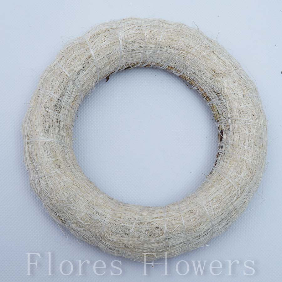 Veniec slamený + sisal, 15cm, krémový