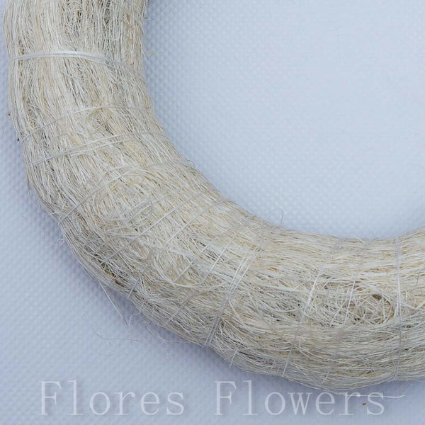 Veniec slamený + sisal, 15cm, krémový