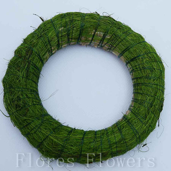 Veniec slamený + sisal, 15cm, zelený