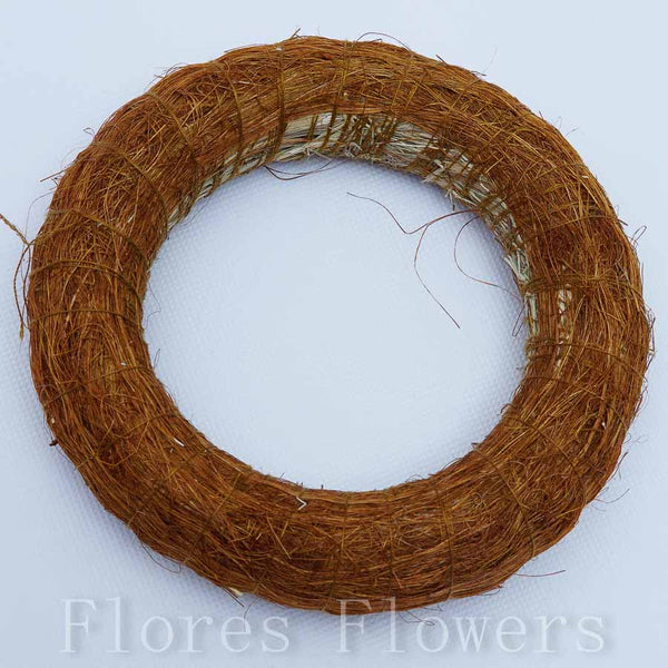Veniec slamený + sisal, 15cm, hnedý