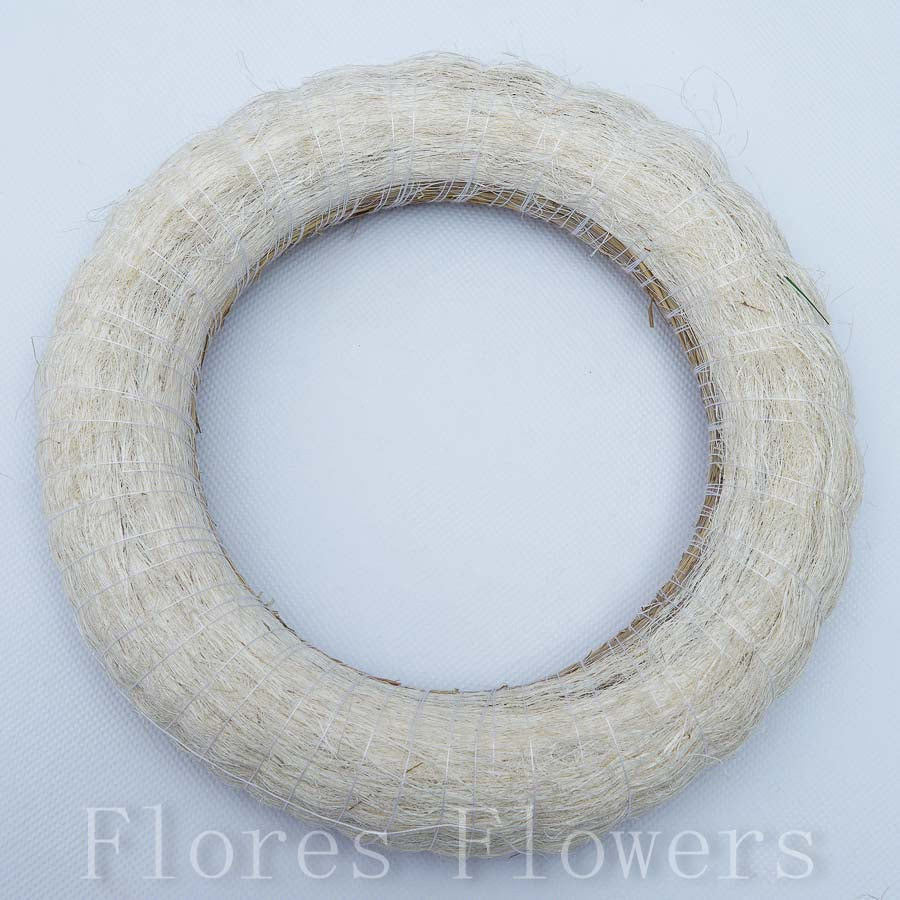 Veniec slamený + sisal, 20cm, krémový