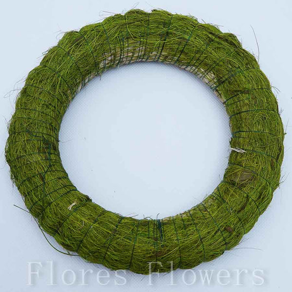 Veniec slamený + sisal, 20cm, zelený