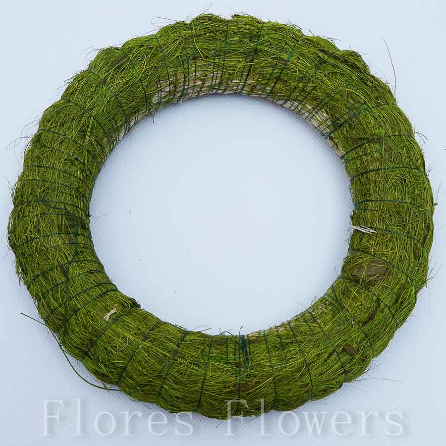 Veniec slamený + sisal, 20cm, zelený
