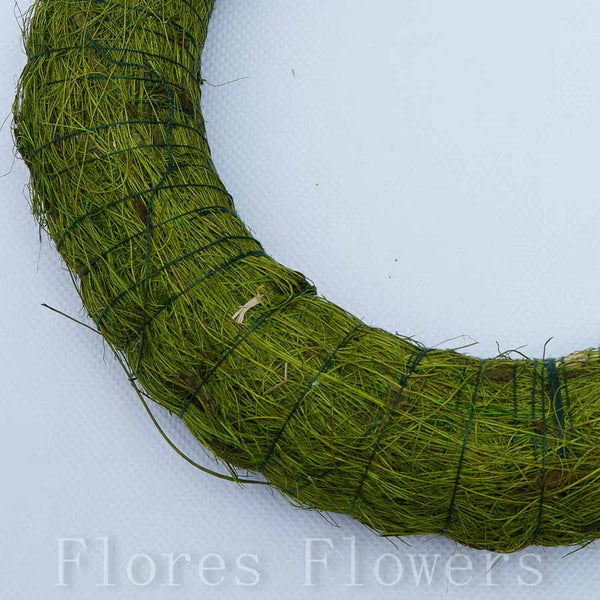 Veniec slamený + sisal, 20cm, zelený