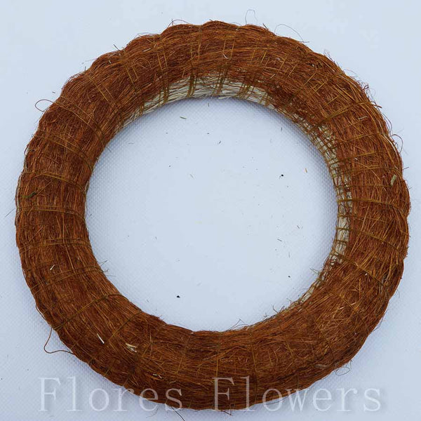 Veniec slamený + sisal, 20cm, tmavohnedý