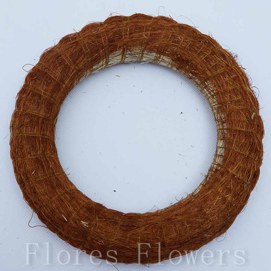 Veniec slamený + sisal, 20cm, tmavohnedý