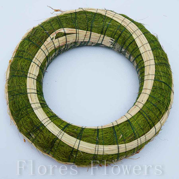 Veniec slamený + sisal, 20cm, zelený