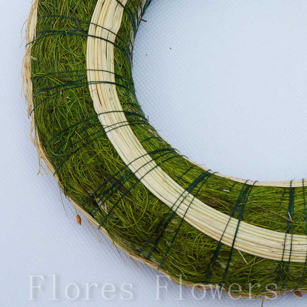 Veniec slamený + sisal, 20cm, zelený
