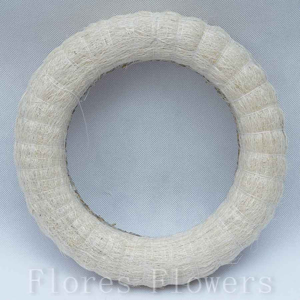Veniec slamený + sisal, 25cm, krémový