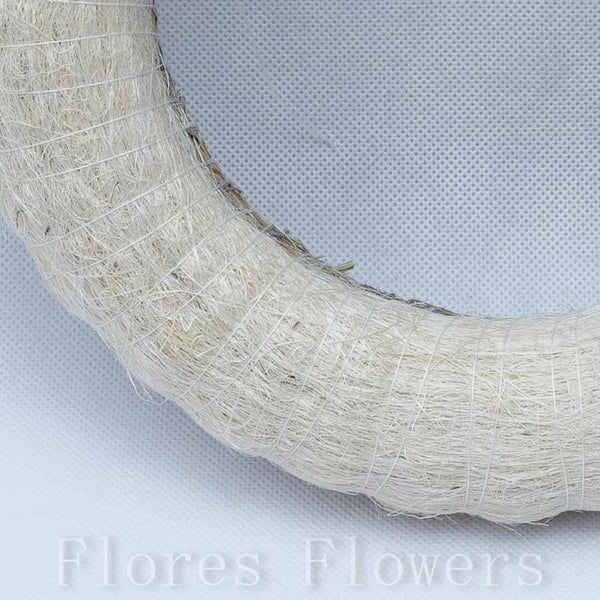Veniec slamený + sisal, 25cm, krémový