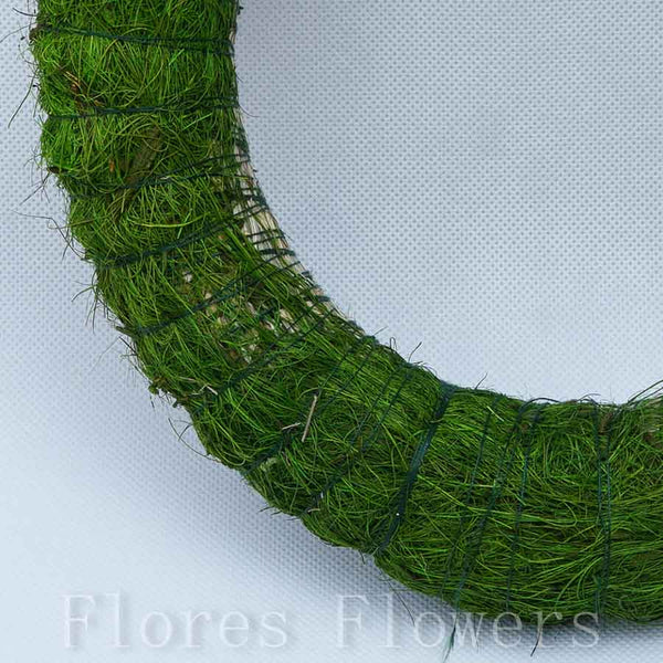 Veniec slamený + sisal, 25cm, zelený