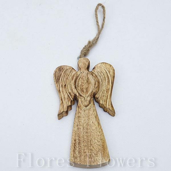 Anjel drevený 15 x 8 cm, PRÍRODNÁ