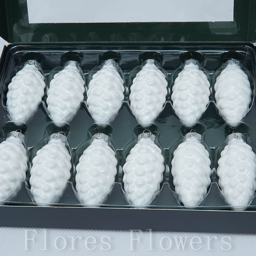 Gule sklenené, 6 cm, biely opál, S/12