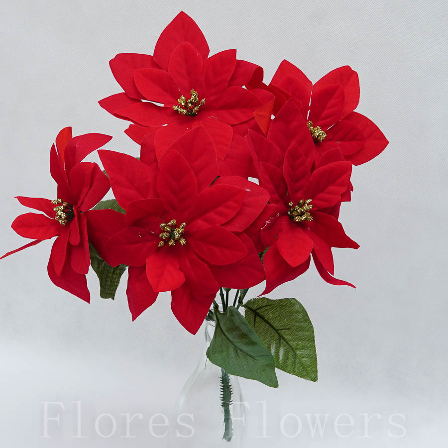 Vianočná Kytica 37 cm, ČERVENÁ