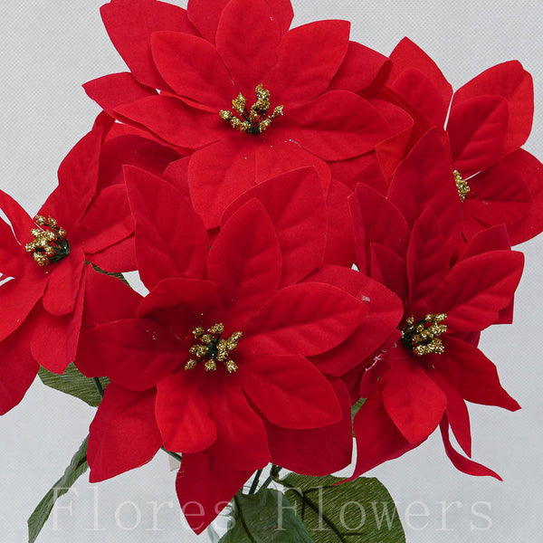Vianočná Kytica 37 cm, ČERVENÁ