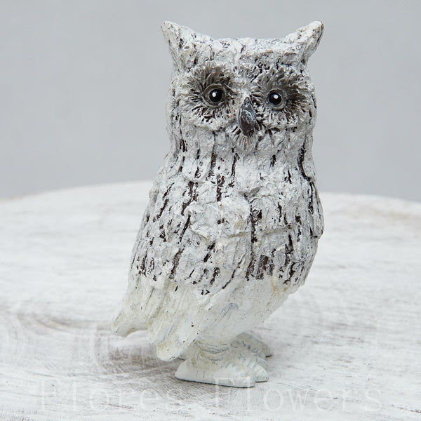 Sova 7x5x4 cm, BIELA, polyresin