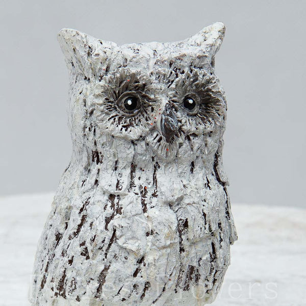 Sova 7x5x4 cm, BIELA, polyresin