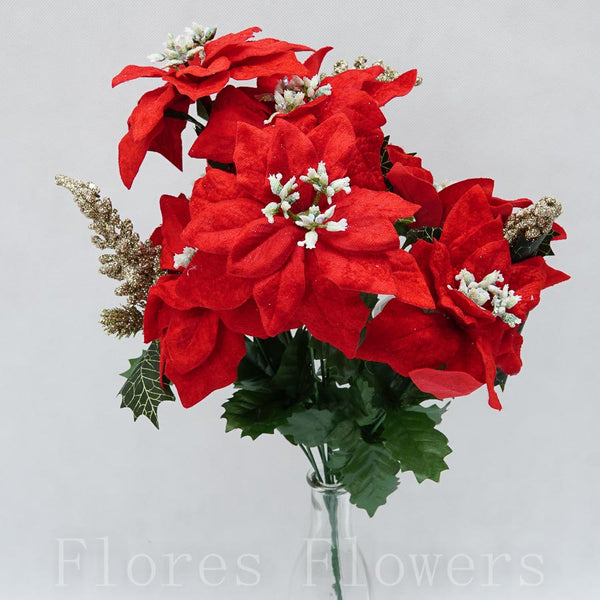 Kytica vianočná Ruža 49 cm, MIX FARIEB