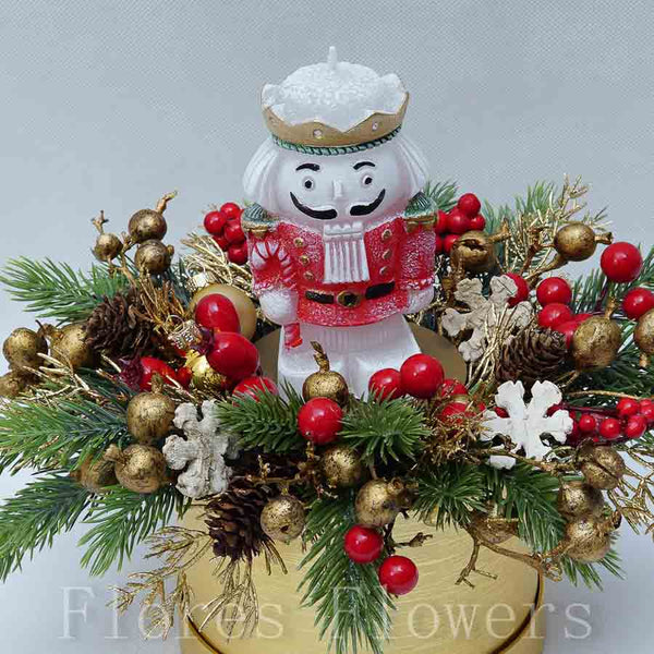 Dekorácia vianočná, červeno-zlatá, 23x26cm