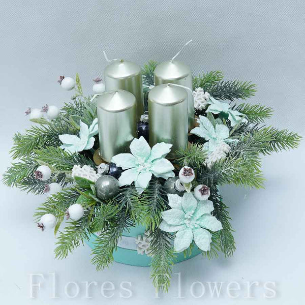 Veniec adventný,  zelený, 18x28cm