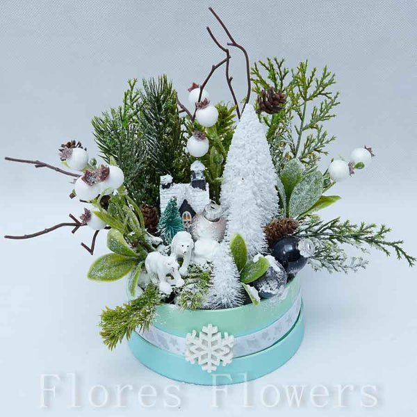 Dekorácia vianočná, biela, 18x20cm