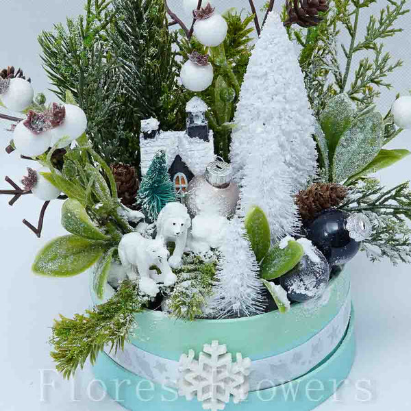 Dekorácia vianočná, biela, 18x20cm