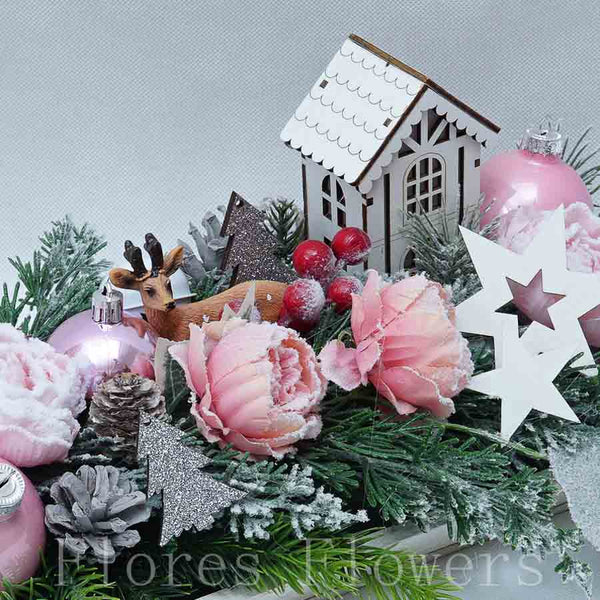 Vianočná dekorácia  ružová, 45x19cm