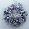 Vianočný venček bielo-fialový, 50cm