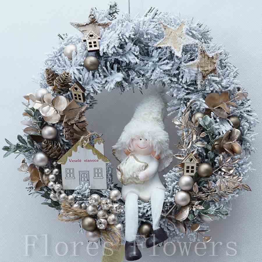 Vianočný venček s postavičkou, 30cm