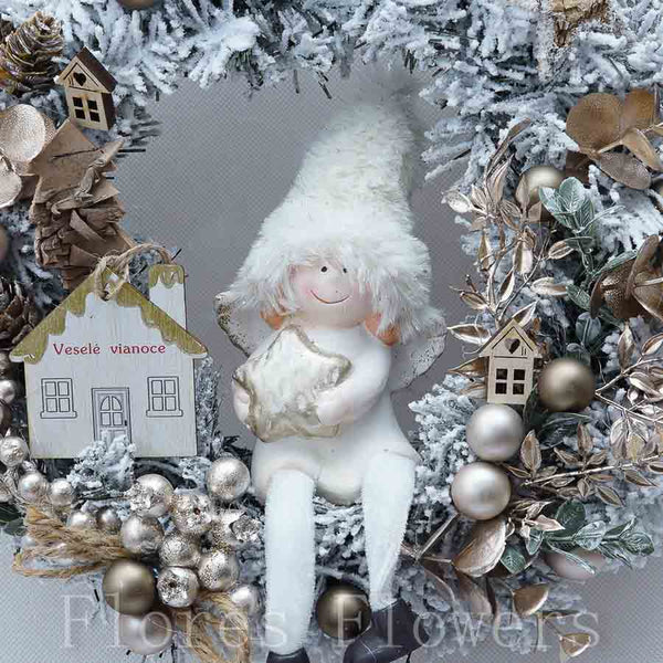 Vianočný venček s postavičkou, 30cm