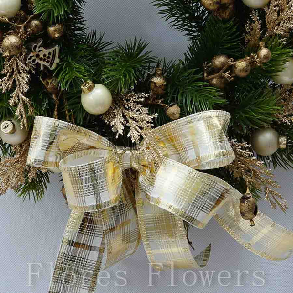 Vianočný venček, zlatý, 35cm